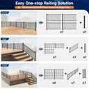 Egadis 2 Pack 42 in x 6 ft Modular Aluminum Porch and Deck Railing Kit