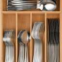 40 Piece Silverware Set with Drawer Organizer for 8, Heavy Duty Stainless Steel Flatware Cutlery Set, Fork Spoon Knife Set with Kitchen Essentials Organizer, Rust-proof, Dishwasher Safe