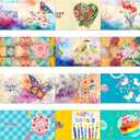 pigpigboss 12 Packs Butterfly Flower Birds Diamond Painting Greeting Cards Kit, Diamond Art Birthday Cards with Envelopes, Diamonds Dots Thank you Cards for Adult Beginner Holiday Blessing