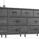 Huuger 70 Inch Dresser for Bedroom, TV Stand for 65, 75, 80 Inch TV, 13 Fabric Drawer Long Dresser, Large Entertainment Center for Bedroom, Wide Chest of Drawer with Storage, Charcoal Black