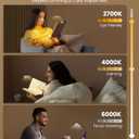 Glocusent Innovative Tri-Head Book Light for Reading in Bed, 3 Colors & 5 Brightness Levels, 1000mAh Rechargeable Reading Light with 30-Min Timer, 10-100Hrs, Partner Friendly, Perfect for Book Lovers (Black)