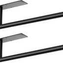 Paper Towel Holder Under Cabinet - 2 Pack Matte Black, Self-Adhesive or Drilling Mount, Sturdy Stainless Steel Space-Saving Rack for Kitchen, Bathroom, RV, Rental-Friendly Design