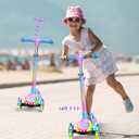 2-in-1 Adjustable Kick Scooter for Kids 3-5 (Suitable 3-12 Years),5-Level Handlebar & Removable Seat, LED Light-Up Wheels, Wide Deck, Foldable Design for Indoor/Outdoor Use - Girls & Boys