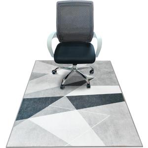 Office Chair Mat for Hardwood Floor & Low-Pile Carpet, 60"*48" Highly Premium Quality Under Desk Mat 3.86lbs Anti-Slip Rolling Chair Mat for Carpet/Laminate Floor Black White