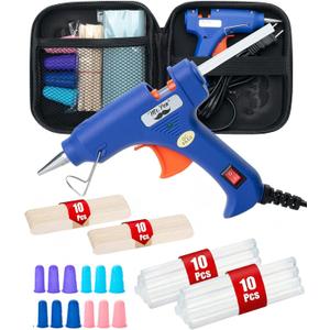 Mr. Pen- Mini Hot Glue Gun Kit with 20 Glue Sticks and 20 Popsicle Sticks & 8 Finger Protector - Fast Preheating Hot Melt Gun, High Temp for School Crafts DIY Arts and Quick Home Repairs