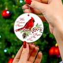 2 x Cardinal Christmas Ornaments Red Cardinal Gifts for Women Girls Hanging Clearance Keepasake Stocking Stuffers Xmas Tree Decor