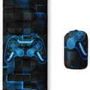Axolotl Gamepad Sleeping Bag,3 Season Warm and Cool Weather Game Console Sleeping Bag for Boys Teens,Waterproof Lightweight Geometry Hexagonal Sleeping Bag for Traveling,Outdoors Camping,Blue,Black