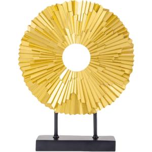 Minimalist Round Statue Above Cabinet Decor Kitchen, Modern Decorative Sculpture Home Decorations for Living Room Coffee Table, Office Decor Items, Center Pieces Decoration (Gold)