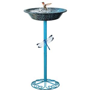 SAC SMARTEN ARTS Freestanding Bird Bath for Outside Metal Birdbaths Birdfeeder Bowl with Metal Stake Spa Bird Feeder Standing for Garden Patio Yard Lawn Dcor 25.5 Inch Height