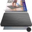 Stone Bath Mat  XL Non-Slip Diatomite Earth Mat for Bathroom or Kitchen  Quick-Drying, Super Absorbent, Eco-Friendly, and Easy to Clean