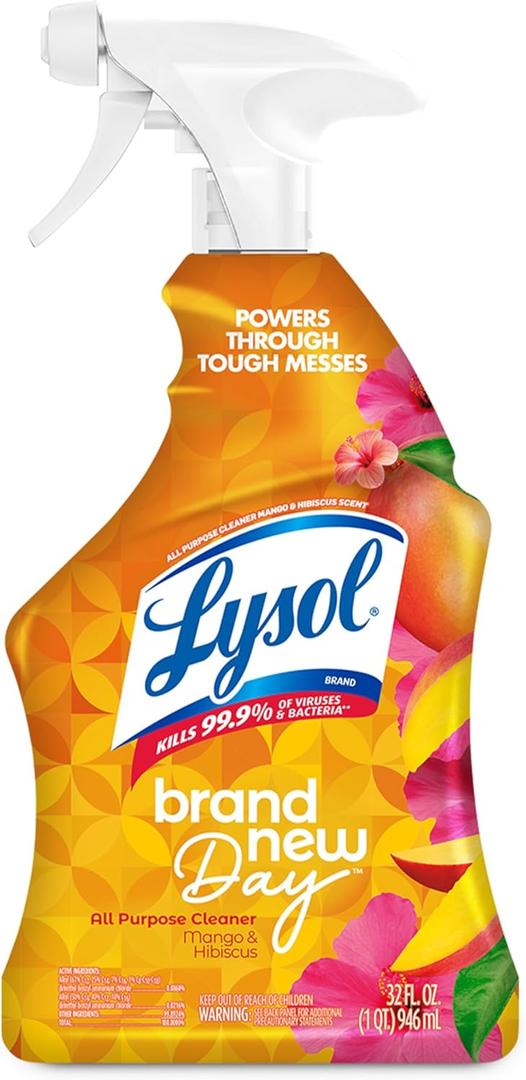 Lysol All Purpose Cleaner Spray, Multi-Purpose Disinfecting Spray, Kitchen & Bathroom Cleaner, Mango & Hibiscus Scent, 32 Fl Oz Lysol All Purpose Cleaner Spray, Multi-Purpose Disinfecting Spray, Kitchen & Bathroom Cleaner, Mango & Hibiscus Scent, 32 Fl Oz