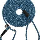 Reflective Long Dog Leash Slip Lead, No-Choking 12 FT/20 FT/30 FT/50 FT Rope Training Lead for Medium Dogs Small Puppy Pets Behavior Active Playing (12ft, Blue)