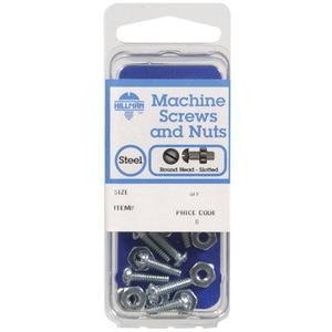 Hillman No. 1/4-20 in. x 3/4 in. L Slotted Round Head Zinc-Plated Steel Machine Screws 6 pk