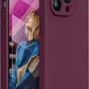Miracase Designed for iPhone 14 Pro Max Phone Case with Screen Protector,[Upgraded Enhanced Camera Protection],Shockproof Liquid Silicone Case with Microfiber Lining,6.7 inch(Wine Red)