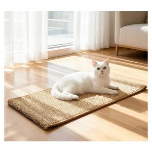 Ordora Large Cat Scratcher Mat: 31.5 X 14 Inch Upgrade Soft Sisal Horizontal Cat Floor Scratching Pad, Cat Scratching Rug Protect Furniture