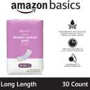 Amazon Basics Incontinence Pads for Women, Long, Postpartum, Bladder Control, Ultimate Absorbency, Fresh Protection, Unscented, 30 Count