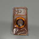 Changjia Magnetic Kickstand Glitter Case for iPhone 17 Pro, [Compatible with Magsafe] Cute Luxury Bling Sparkly Diamond Rhinestones with Camera Lens Protector Women Girls Case for iPhone 17 Pro,Orange