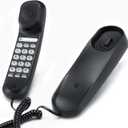Landline Phone - Durable Corded Phone for The Office. mini Phone uses HD Sound Chips, Making The Sound Clearer. It is Suitable for Office and Home use, and More. (Black)