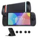 PlayVital Ranger Protective Case for Nintendo Switch 2 with Stand | Ergonomic Anti-Slip Silicone Grips, Dockable Hard Shell, 4 Thumbstick Caps | Quick-Release-Joycon Design Full-Body Cover, Black