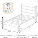 Jenmit Twin Size Bed Frames with Charging Ports&LED Lights,Heavy Duty Metal Slats Support,No Box Spring Needed,Noise Free,No Squeak,Easy Assembly,for Girls Kids,White