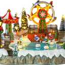 Bdor Christmas Village House, Animated Ferris Wheel and Skating Scene
Rotating Skating Figures, Ferris Wheel and Carousel, LED Lights, 8 Christmas Songs and USB Powered for Table & Indoor Decor