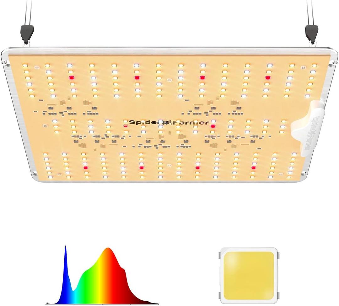 Spider Farmer 2025 SF1000D LED Grow Lights with Samsung LM301B Diodes Full Spectrum Grow Light for Indoor Plants Veg/Bloom Growing Lamps in Grow Tent
