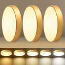 LED 12 in Round Flush Mount Ceiling Light Gold 24W 2700K-5000K,Thyristor Dimmable,Metal Gold Ceiling lamp and is Ideal for hallways,Kitchens,bedrooms, corridors,Children's Rooms 3 Pack