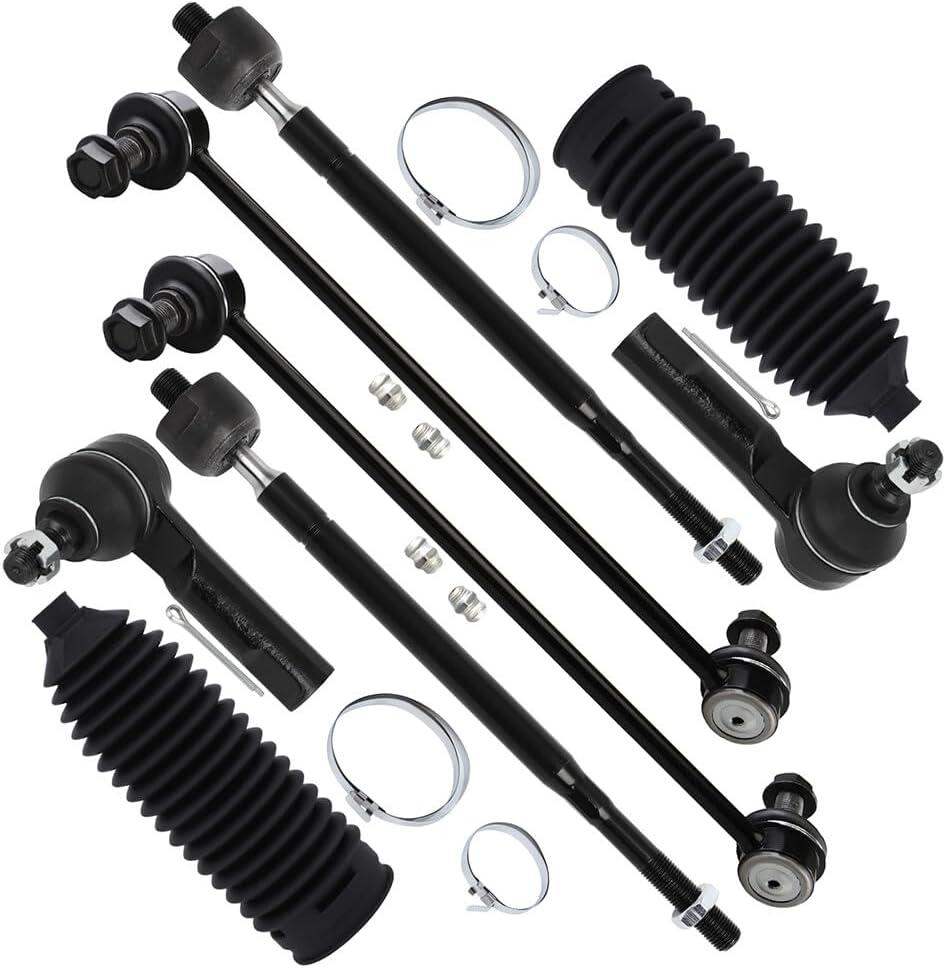 SCITOO 8pcs Front Suspension Kit Outer Inner Tie Rod End w/Boot Sway Bar Link fit 2011-2017 for Honda Odyssey
