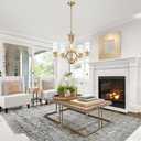 MELUCEE Gold Chandelier for Dining Room 5 Light with Clear Glass Shade