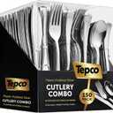 150 Silver Plastic Silverware Set - Disposable Flatware Cutlery - 50 Forks, 50 Spoons, 50 Knives - Heavy Duty Party Bulk