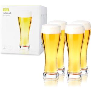 True Pilsner Beer Glasses, Wheat, Belgian Drinking Cups, Hosting Parties, Game Night, BBQ, Beach Pool Outdoor Party, Home Bar, Glassware, 23 oz, Set of 4, Clear (4 Count (Pack of 1))