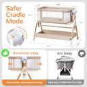 Baby Bassinet,Bedside Bassinet for baby, Rocking bassinet with Storage Basket and Wheels, Adjustable 6 Heights and All Mesh Sides,Portable Babys Bassinets Bedside Sleeper for Newborn Infant
