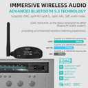 1Mii DS500 Hi-Res Bluetooth 5.3 Receiver with Audiophile 32-Bit/384kHz DAC, Lossless LDAC & aptX HD, OLED Display & Built-in EQ, Long Range HiFi Wireless Audio Adapter for Home Stereo
