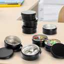 Foraineam 48 Pack 4 oz Metal Round Tins with Screw Lid, Black Aluminium Empty Candle Tins Storage Tin Jars, Cosmetic Sample Containers Travel Tin Cans for Salve, Cream, Spices or Candles