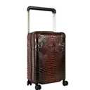 feilario Crocodile Pattern PU Hardside Carry On Luggage, Wide Handle