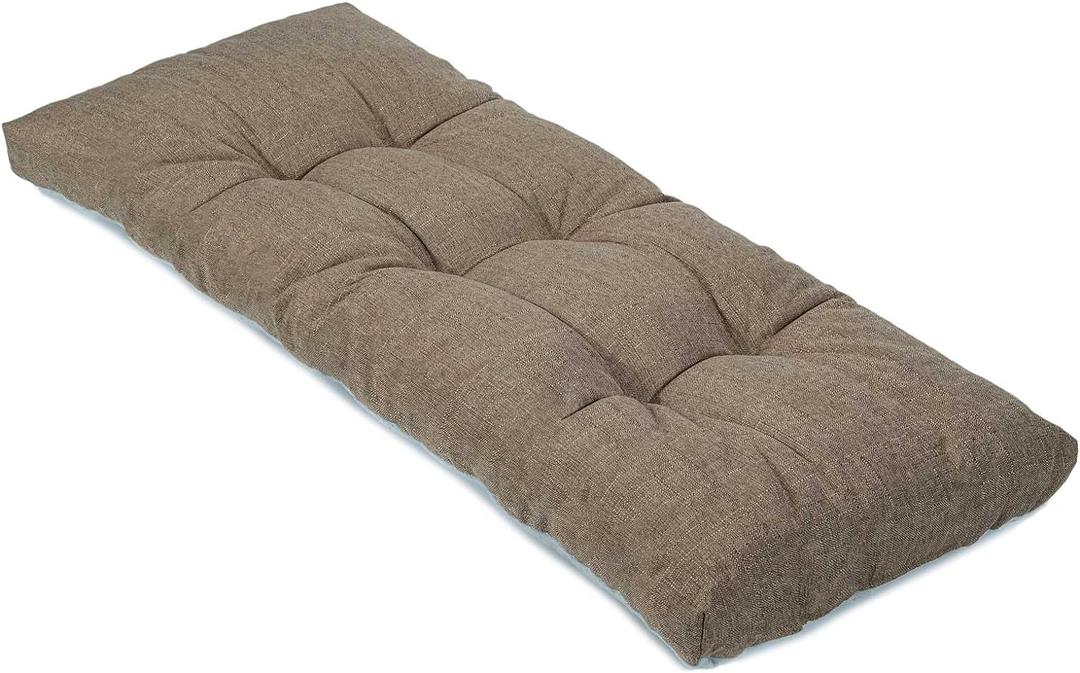 Bench Cushion Outdoor Chair Lounge Cushions Durable Non-Skid Tufted Overfilled Seat Pad for Porch Swing Piano Loveseat Outdoor Indoor Furniture (36 in L x 14 in W x 2.5 in T, Tan)