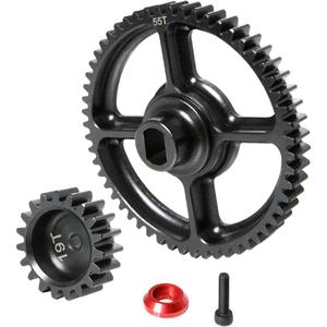 GTBRacing Steel 55T 19T Spur Gear Set for 1/5 RC Car HPI km rv Baja 5b ss 5sc Upgrade Part