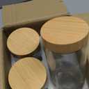 NETANY 4-pack 24oz Glass jars with Airtight Lids, Overnight Oats Containers with Bamboo Lids, Wide mouth Mason Salad jars, Glass Food Storage Containers for Snacks Yogurt Spice Sugar