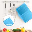 Dish Drying Mat Kitchen Counter - Silicone Dish Drying Pad with Built-in Drain for Sink, Refrigerator and Drawer Liner, Easy Clean, Non-Slip, Heat Resistant, 14.8" x 10.7"