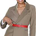 MORELESS 3 Pack Women's Faux Leather Waist Belt for Jeans Dress Black Red Beige Small (Black, S)