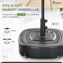 FRUITEAM 154lb Capacity Fillable Mobile Umbrella Base with 4 Wheels, Wind-Resistant Heavy Duty Patio Umbrella Base Market Stand Water or Sand Filled, for Patio, Deck, Poolside w/ 2 Locks, 2 Knobs