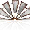 Yookeer Farmhouse Living Room Wall Decor Wood Windmill Rustic Wooden Wall Art Decorative Windmill Sculpture Home Decor for Bedroom Nursery Dorm Home(11.4 x 5.5 Inches,Semicircle)