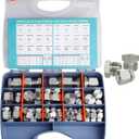 JIC Cap and Plug Kit, 144 Pcs Galvanized Steel Adapter Set, Hydraulic Hose Fittings Precision Threading in ORFS and 37 Dash Sizes 4 6 8 10 12 16