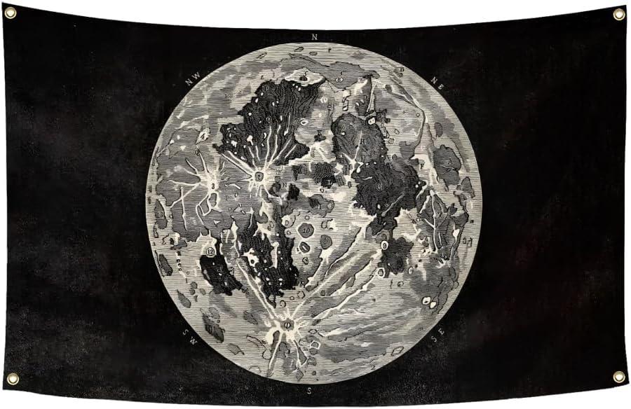 Black and White Tapestry Earth Flags for Classroom Living Room Decoration Poster - 3x5 Feet