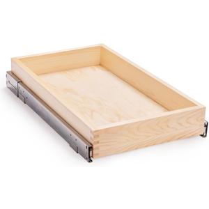 Mulush 13”W x 21”D x 3”H Soft Close Slide Out Wood Drawer Organizer for Kitchen, (Cabinet Opening Width>14.5 inches for Bottom Assembly, Width= 14 inches for Side Assembly)