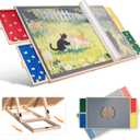 1500 Pieces Rotating & Tilting Puzzle Board, with Non-Slip Tabletop & Protective Cover, Sort-Wise Colorful Felt Drawers, Portable Wooden Jigsaw Puzzle Table for Adults, Birthday Gifts for Mom