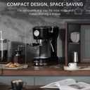 Espresso Machine with Powerful Steam Milk Frother, 20 Bar Coffee Machine for Latte, Cappuccino, Compact Espresso Maker for Home, Fast Heating, 42oz Removable Water Tank, Black