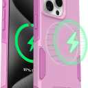 OtterBox iPhone 15 Pro Max - Commuter MagSafe Case - Slim & Tough - Pocket-Friendly - Dual Layer Drop Protection - Port Covers  Non-Retail Packaging - Wildflower