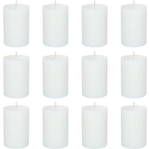 12 Pack 2x3 Inch Pillar Candles, Unscented Column Candles for Home Restaurants Spa Church Weddings, Smokeless Dripless and Clean Burning Emergency Candle - White