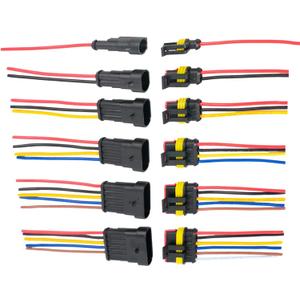 1/2/3/4/5/6 Pin Connector with 16 AWG Wire Automotive Electrical Connectors Waterproof Wire Connectors for Car Truck Motorcycle Marine Boat 20PCS Kits